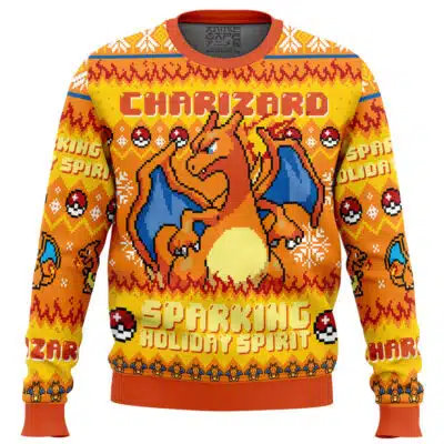 Charizard Sparking Holiday Spirit Pokemon Ugly Christmas Sweater
