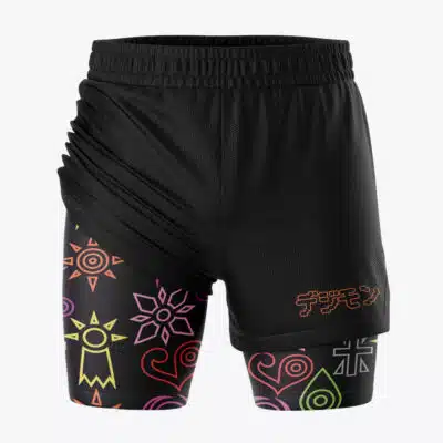 Crest Symbols Digimon 2-in-1 Competition Shorts