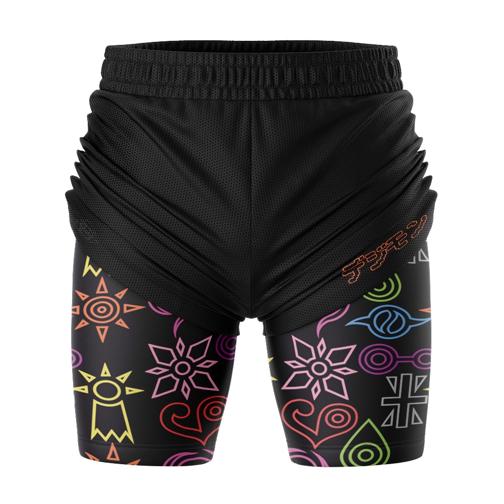 Crest Symbols Digimon 2-in-1 Competition Shorts - Image 3