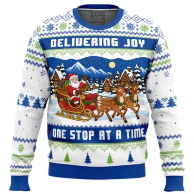 Delivering Joy One Stop At A Time Ugly Christmas Sweater