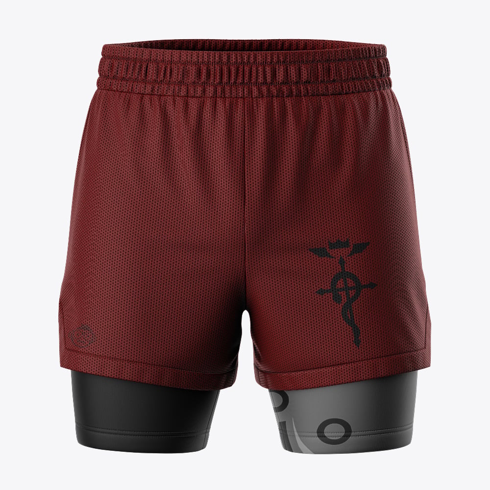 Edward Elric Automail Fullmetal Alchemist 2-in-1 Competition Shorts