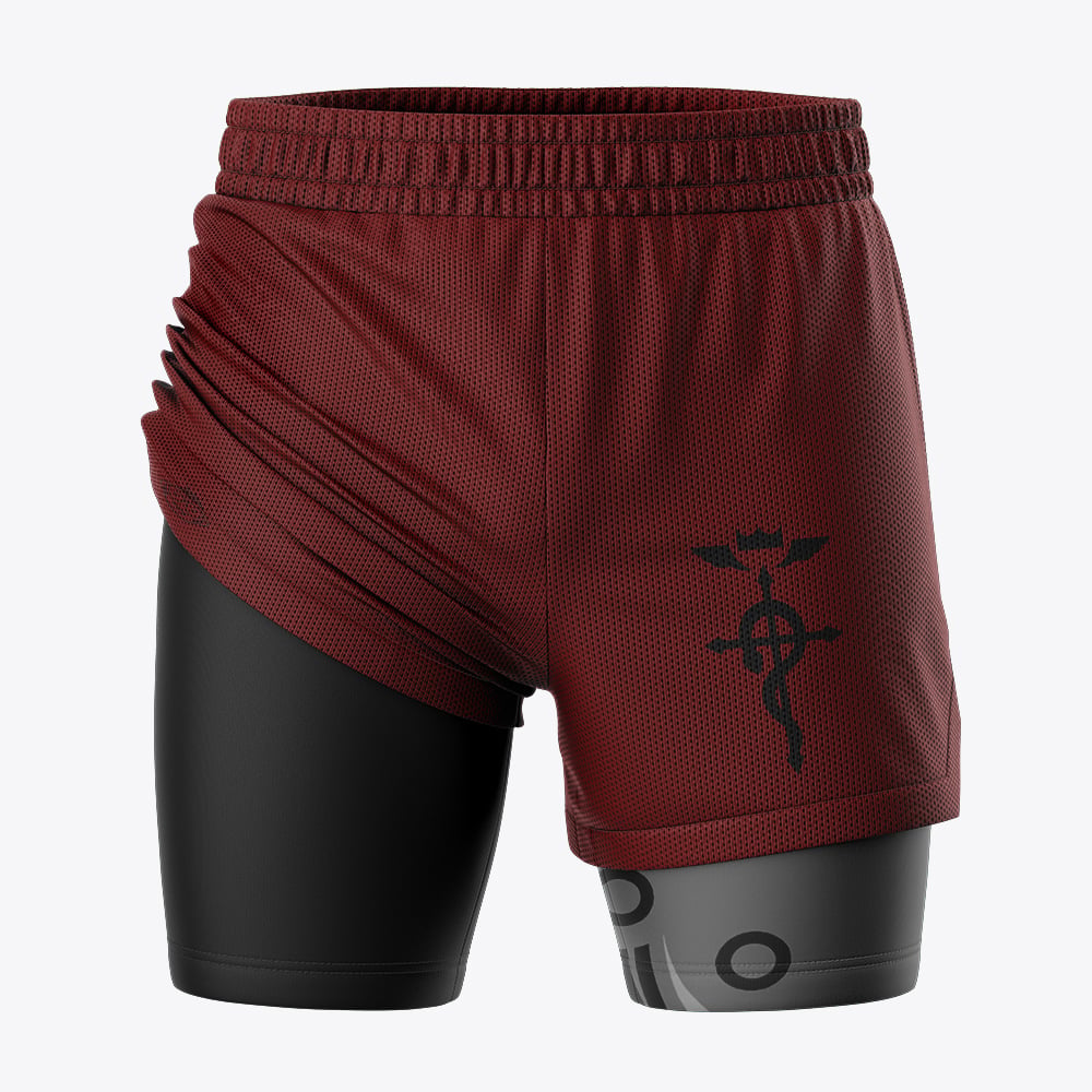 Edward Elric Automail Fullmetal Alchemist 2-in-1 Competition Shorts - Image 2