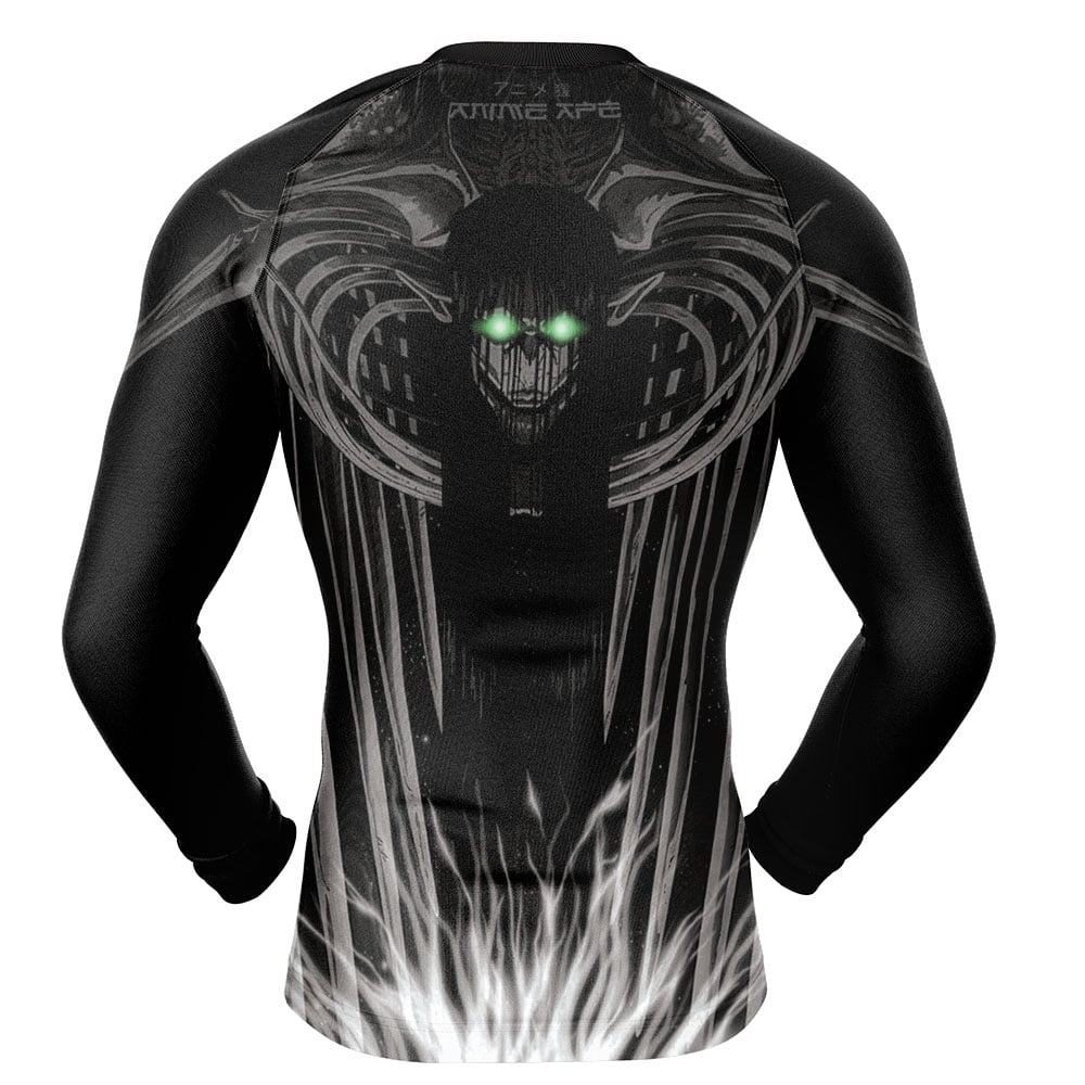 Eren Yeager Founding Titan Form Attack on Titan Long Sleeve Rash Guard Compression Shirt