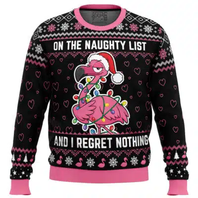 Funny Naughty Flamingo Ugly Christmas Sweater
