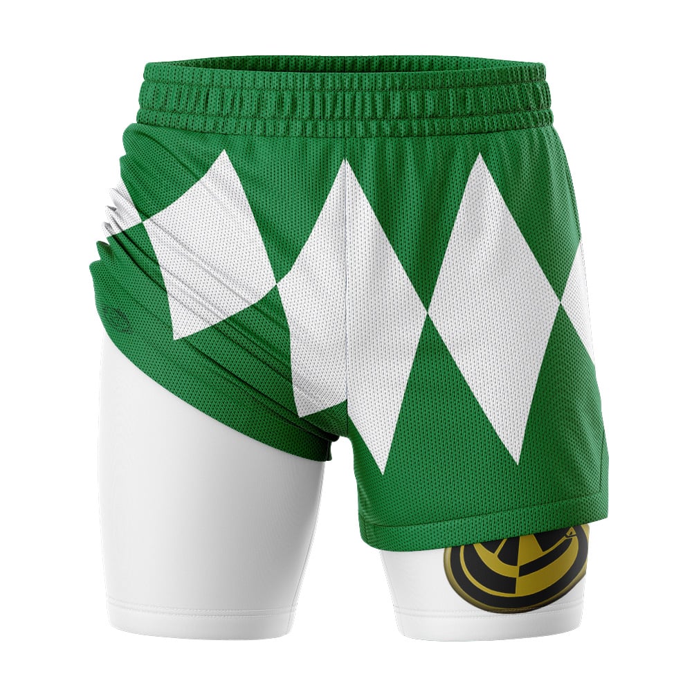 Green Ranger V2 Power Rangers 2-in-1 Competition Shorts - Image 2