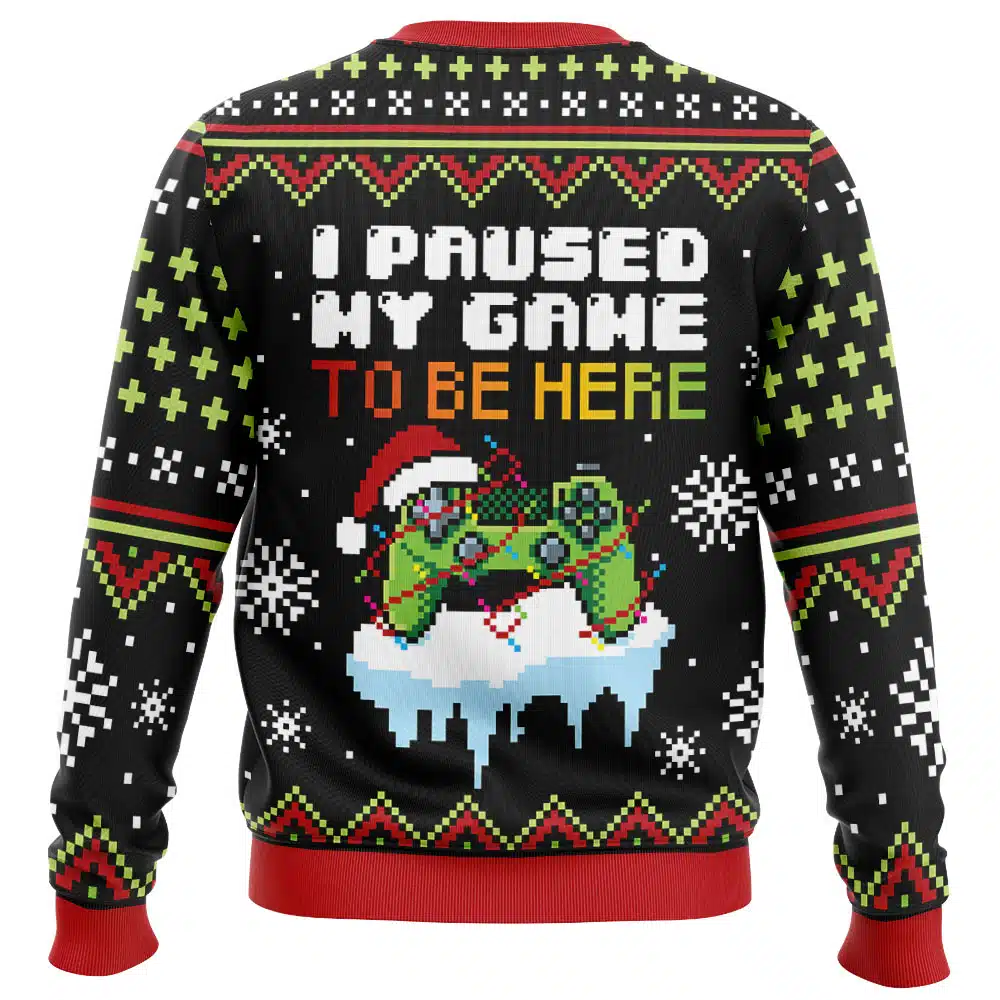 I Paused My Game To Be Here Ugly Christmas Sweater - Image 2