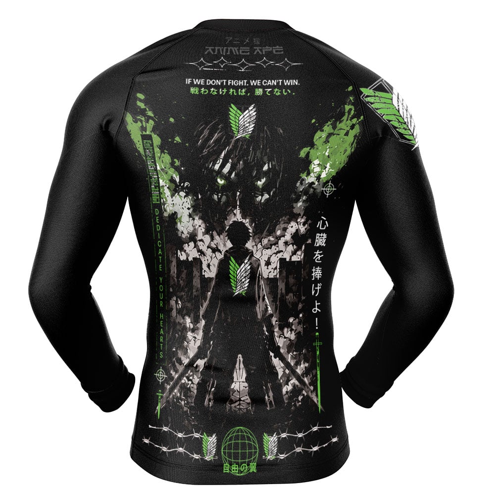 If We Don’t Fight We Can’t Win V2 Attack on Titan Long Sleeve Rash Guard Compression Shirt - Image 2