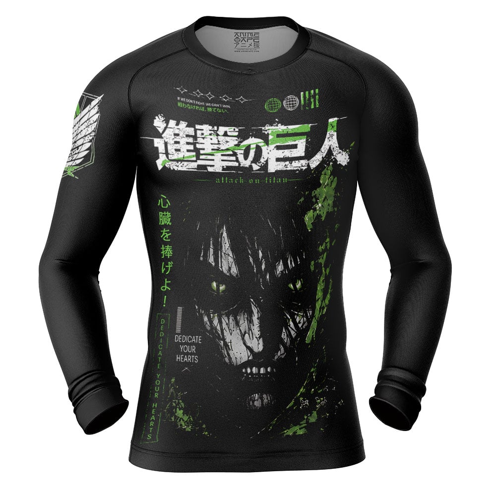 If We Don’t Fight We Can’t Win V2 Attack on Titan Long Sleeve Rash Guard Compression Shirt
