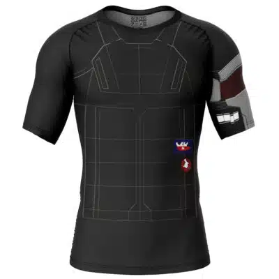 Johnny Silverhand Cosplay Cyberpunk 2077 Short Sleeve Rash Guard Compression Shirt