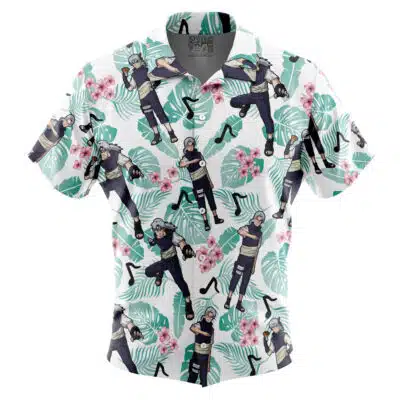Kabuto Yakushi Pattern Naruto Short Sleeve Button Up Hawaiian Shirt