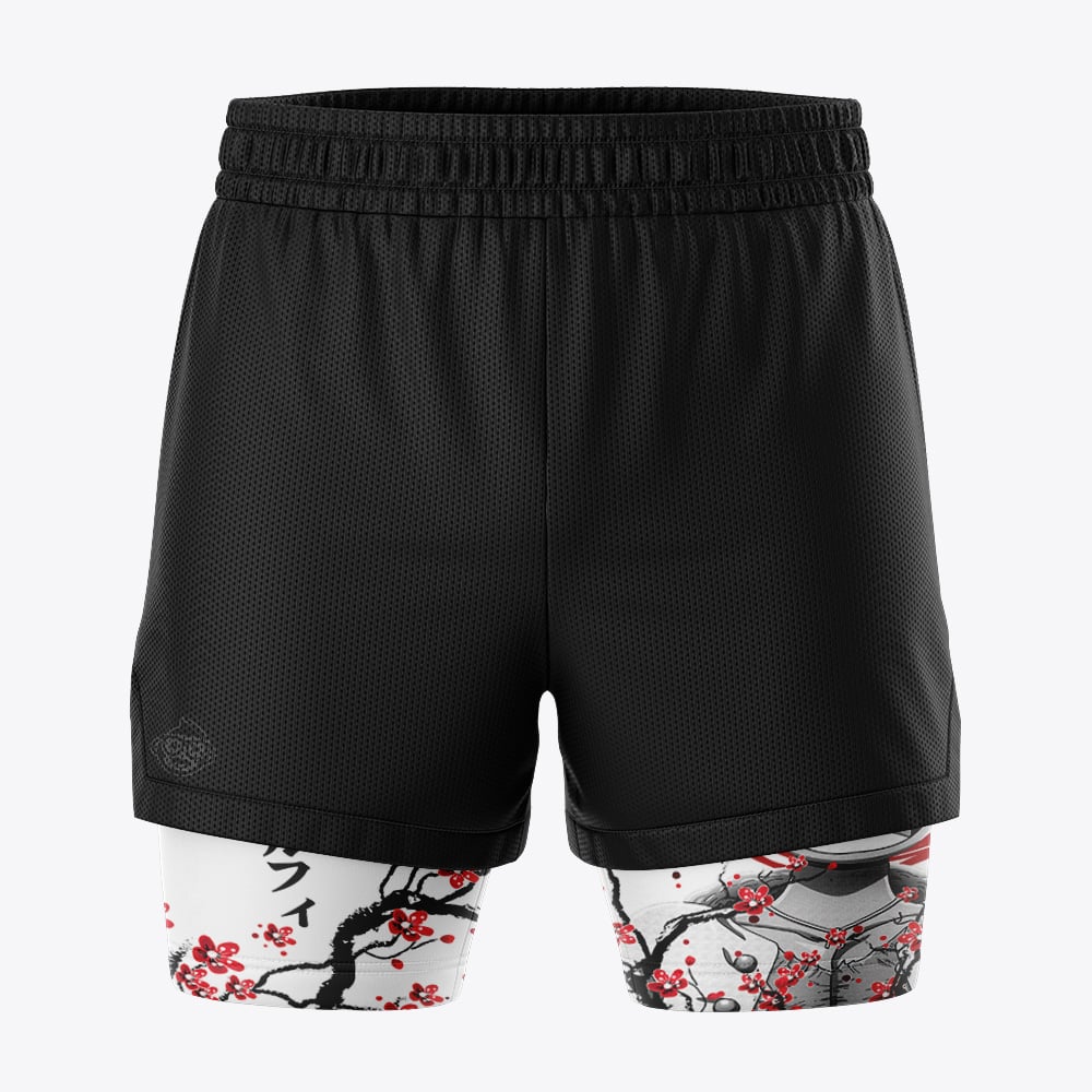 Luffy Gear 5 V2 Cherry Blossom One Piece 2-in-1 Competition Shorts - Image 2
