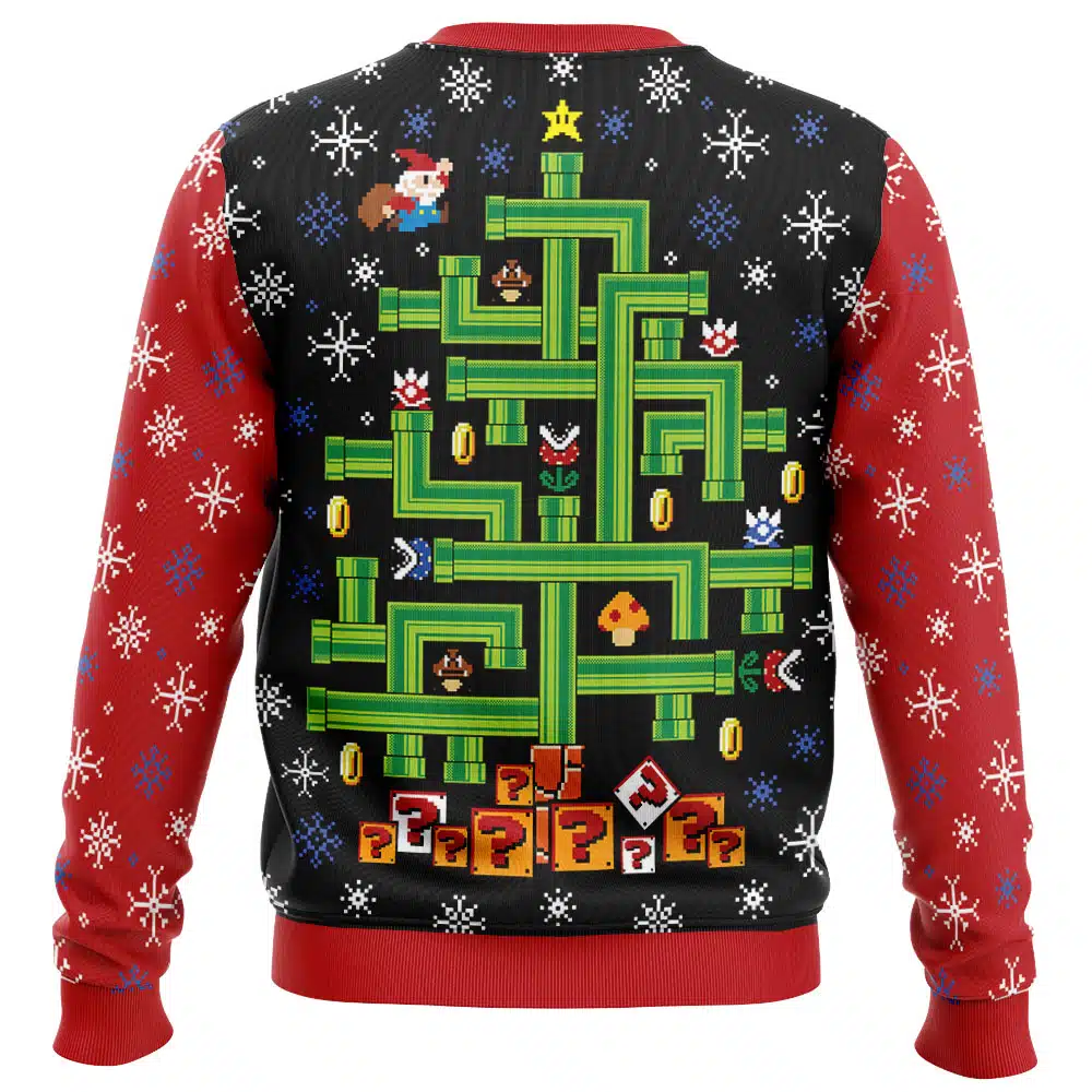 Mario Tube Christmas Tree Super Mario Ugly Christmas Sweater - Image 2