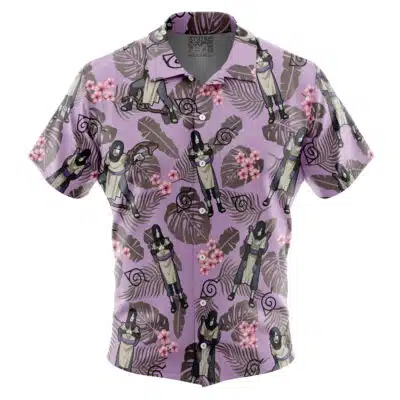 Orochimaru Pattern Naruto Short Sleeve Button Up Hawaiian Shirt