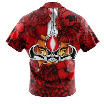Red Aloha Lion-O Thundercats Short Sleeve Button Up Hawaiian Shirt