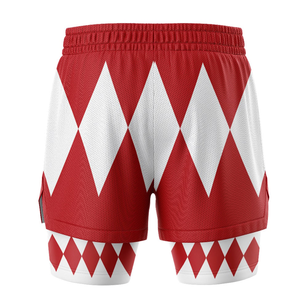 Red Ranger V1 Power Rangers 2-in-1 Competition Shorts - Image 4