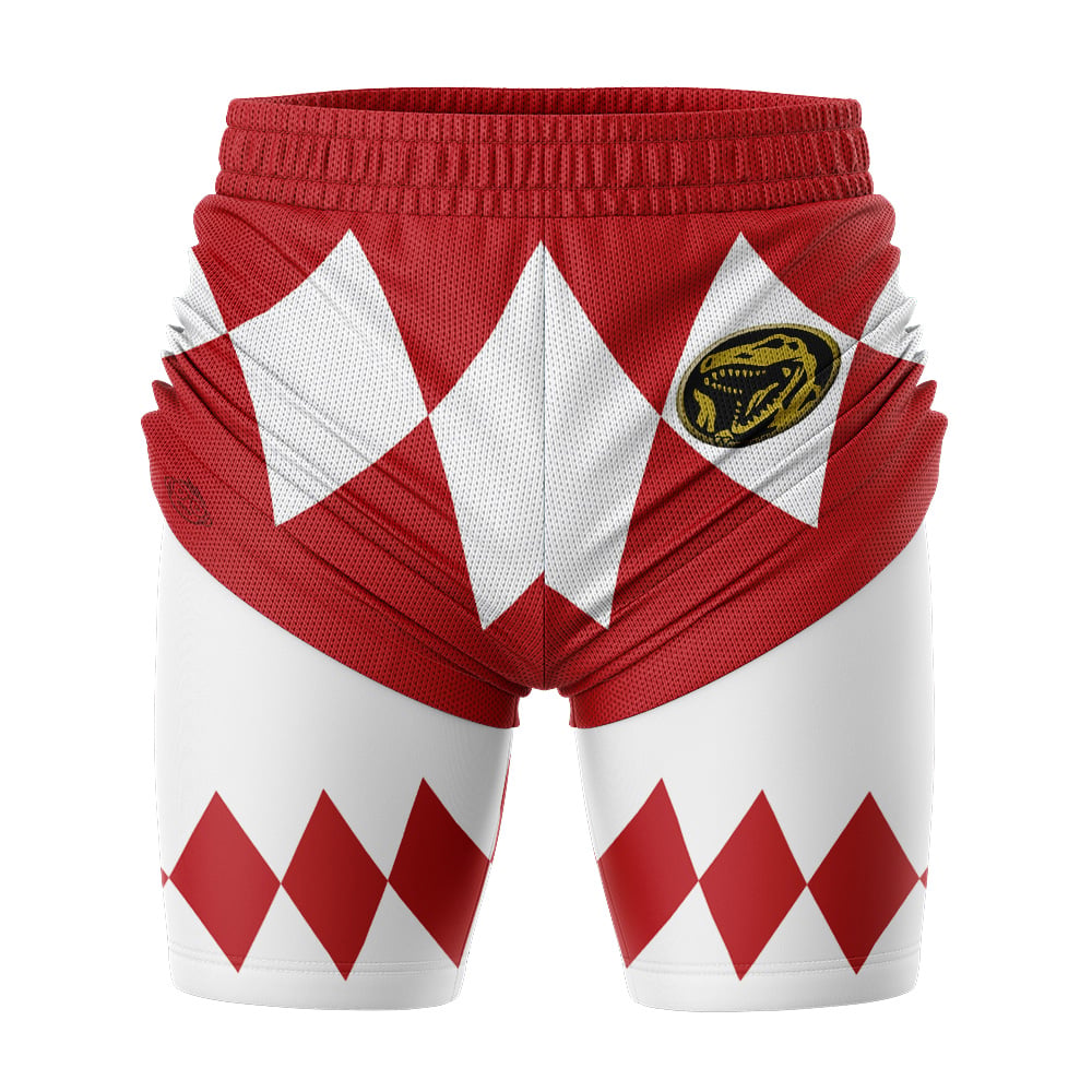 Red Ranger V1 Power Rangers 2-in-1 Competition Shorts - Image 3