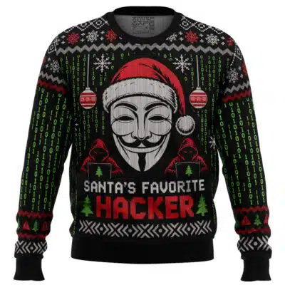 Santa's Favorite Hacker Ugly Christmas Sweater