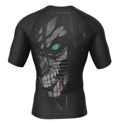 Titan Face Attack on Titan Short Sleeve Rash Guard Compression Shirt