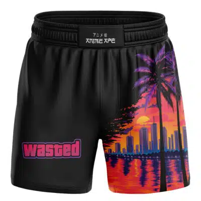Vice City Synthwave Grand Theft Auto BJJ MMA Fight Shorts