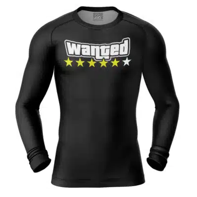 Wanted Wasted Grand Theft Auto Long Sleeve Rash Guard Compression Shirt