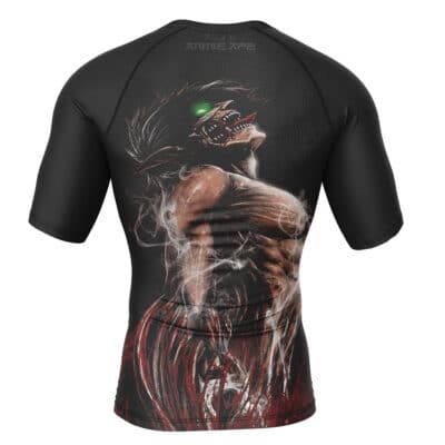 Wrath of The Titan V1 Attack on Titan Short Sleeve Rash Guard Compression Shirt