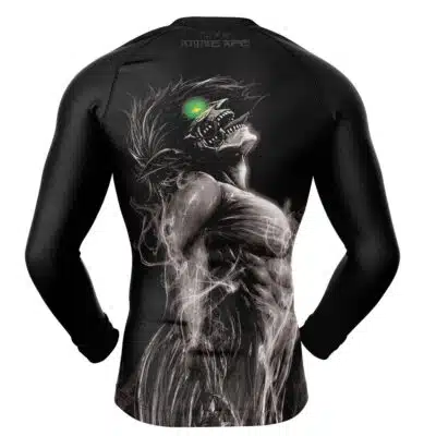 Wrath of The Titan V2 Attack on Titan Long Sleeve Rash Guard Compression Shirt