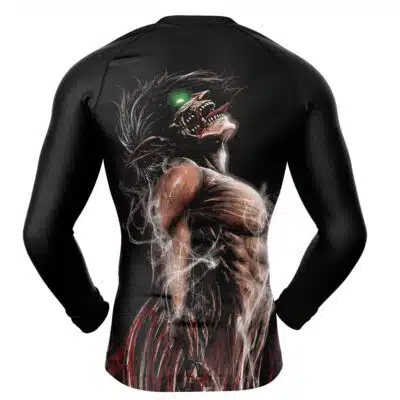 Wrath of The Titan Attack on Titan Long Sleeve Rash Guard Compression Shirt