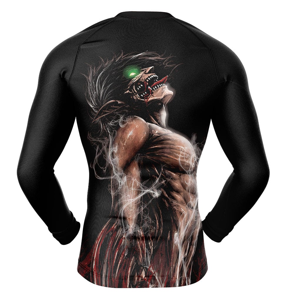 Wrath of The Titan Attack on Titan Long Sleeve Rash Guard Compression Shirt