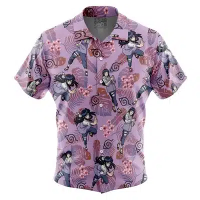 Hinata Hyuga Pattern Short Sleeve Button Up Hawaiian Shirt