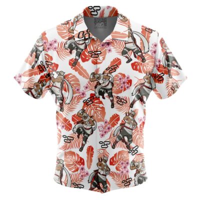 Killer Bee Pattern Short Sleeve Button Up Hawaiian Shirt