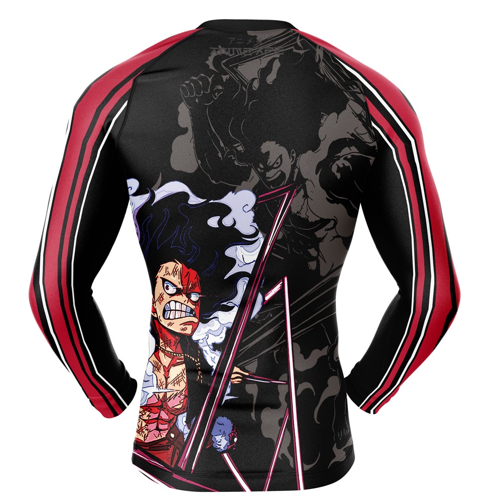 Monkey D. Luffy Gear 4th Snakeman One Piece Long Sleeve Rash Guard Compression Shirt - Image 2