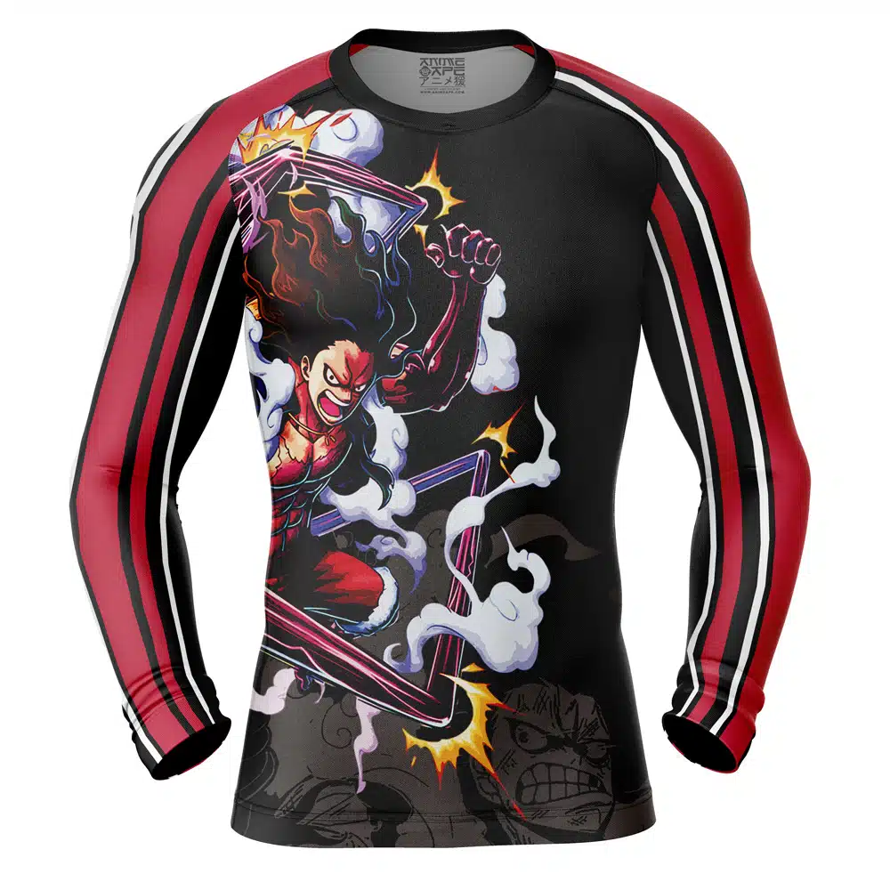 Monkey D. Luffy Gear 4th Snakeman One Piece Long Sleeve Rash Guard Compression Shirt