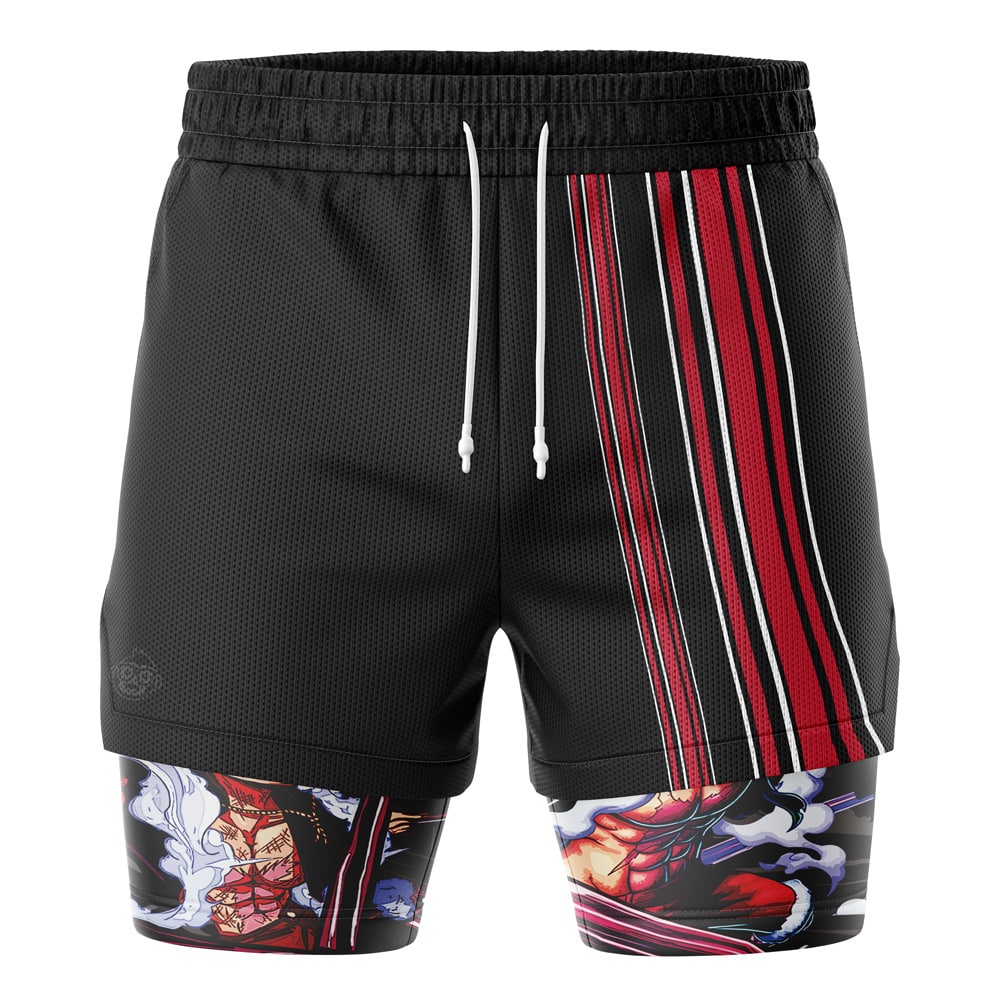 Monkey D. Luffy Gear 4th Snakeman One Piece 2-in-1 Performance Shorts - Image 3