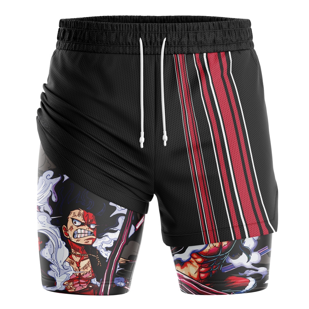 Monkey D. Luffy Gear 4th Snakeman One Piece 2-in-1 Performance Shorts - Image 2