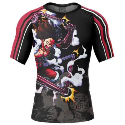 Monkey D. Luffy Gear 4th Snakeman One Piece Short Sleeve Rash Guard Compression Shirt