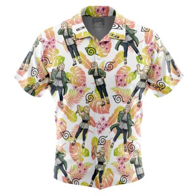 Tsunade Pattern Short Sleeve Button Up Hawaiian Shirt