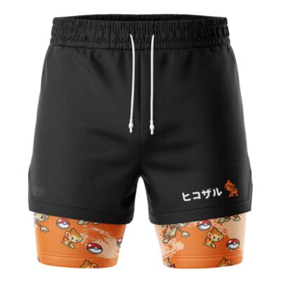 Chimchar Pattern Pokemon 2-in-1 Performance Shorts
