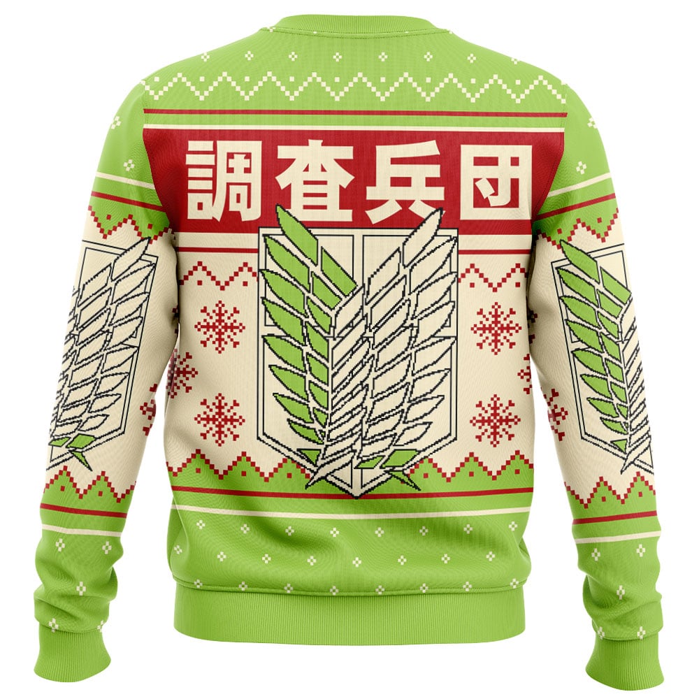 Christmas Kanji Attack On Titan Ugly Christmas Sweater - Image 2