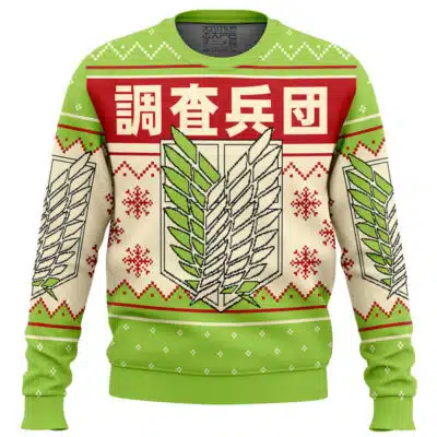 Christmas Kanji Attack on Titan Ugly Christmas Sweater