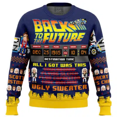 Destination Time Back To The Future Ugly Christmas Sweater