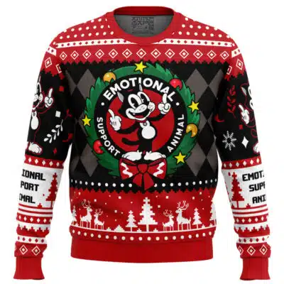 Emotional Support Animal Ugly Christmas Sweater