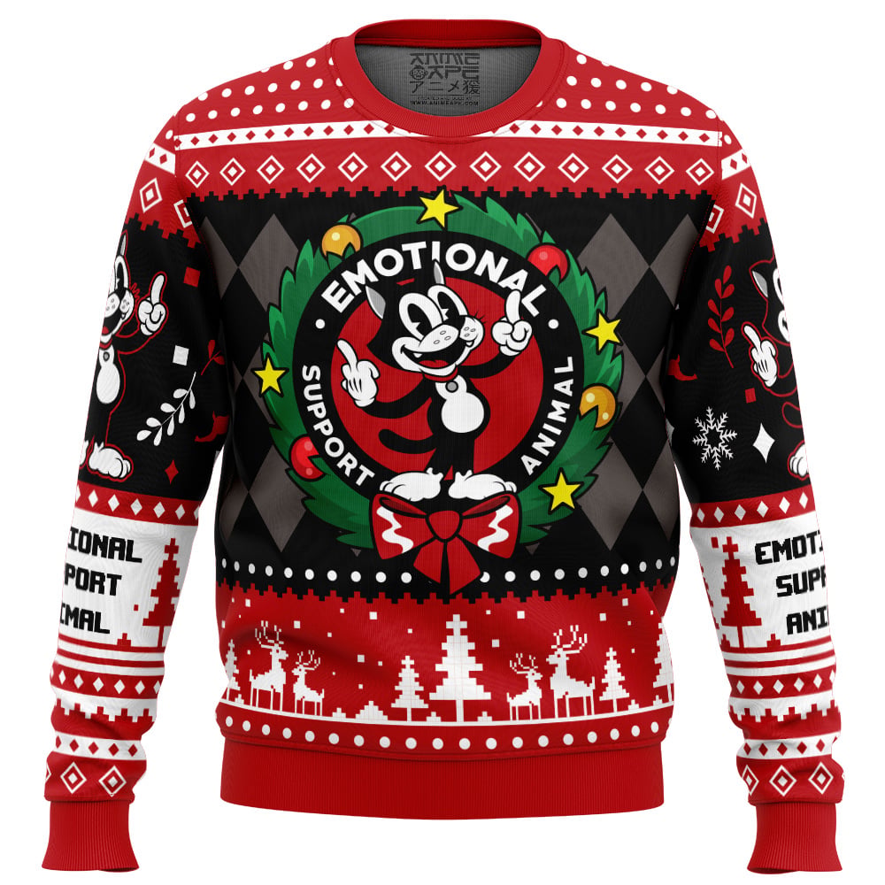 Emotional Support Animal Ugly Christmas Sweater