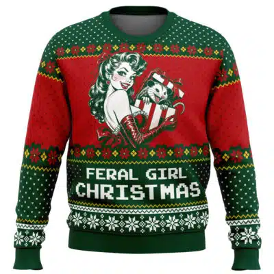 Feral Girl Christmas Ugly Christmas Sweater