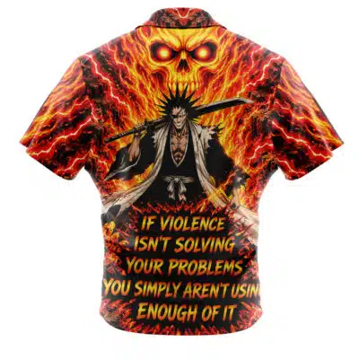 If Violence Isn't Solving Bleach Short Sleeve Button Up Hawaiian Shirt