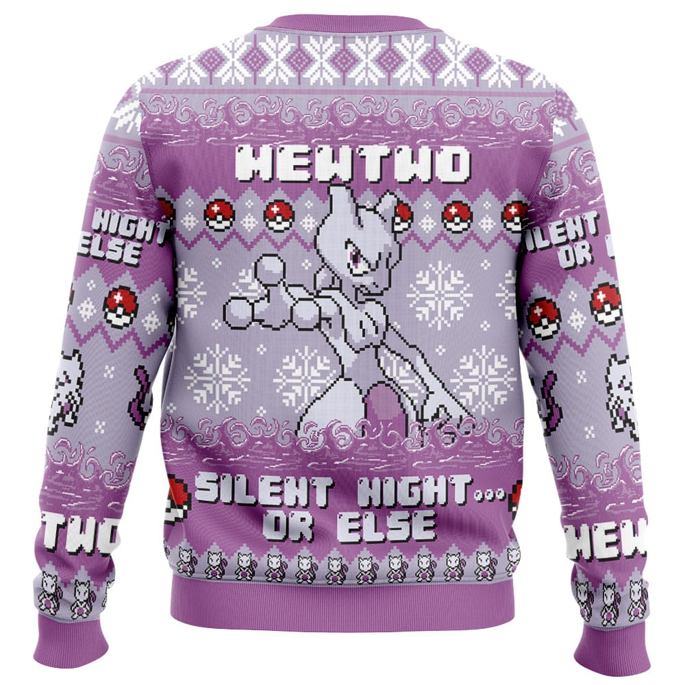 Mewtwo Silent Night Pokemon Ugly Christmas Sweater - Image 2