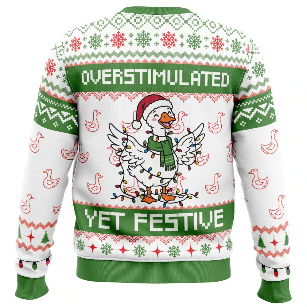 Overstimulated Yet Festive Ugly Christmas Sweater - Image 2
