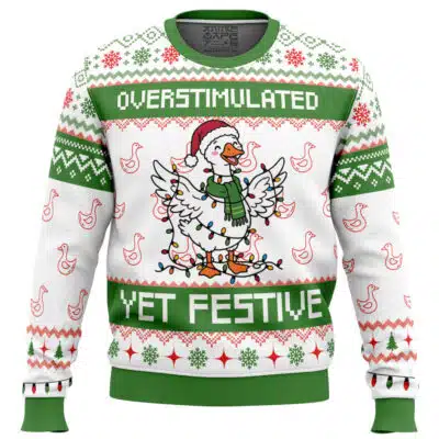 Overstimulated Yet Festive Ugly Christmas Sweater