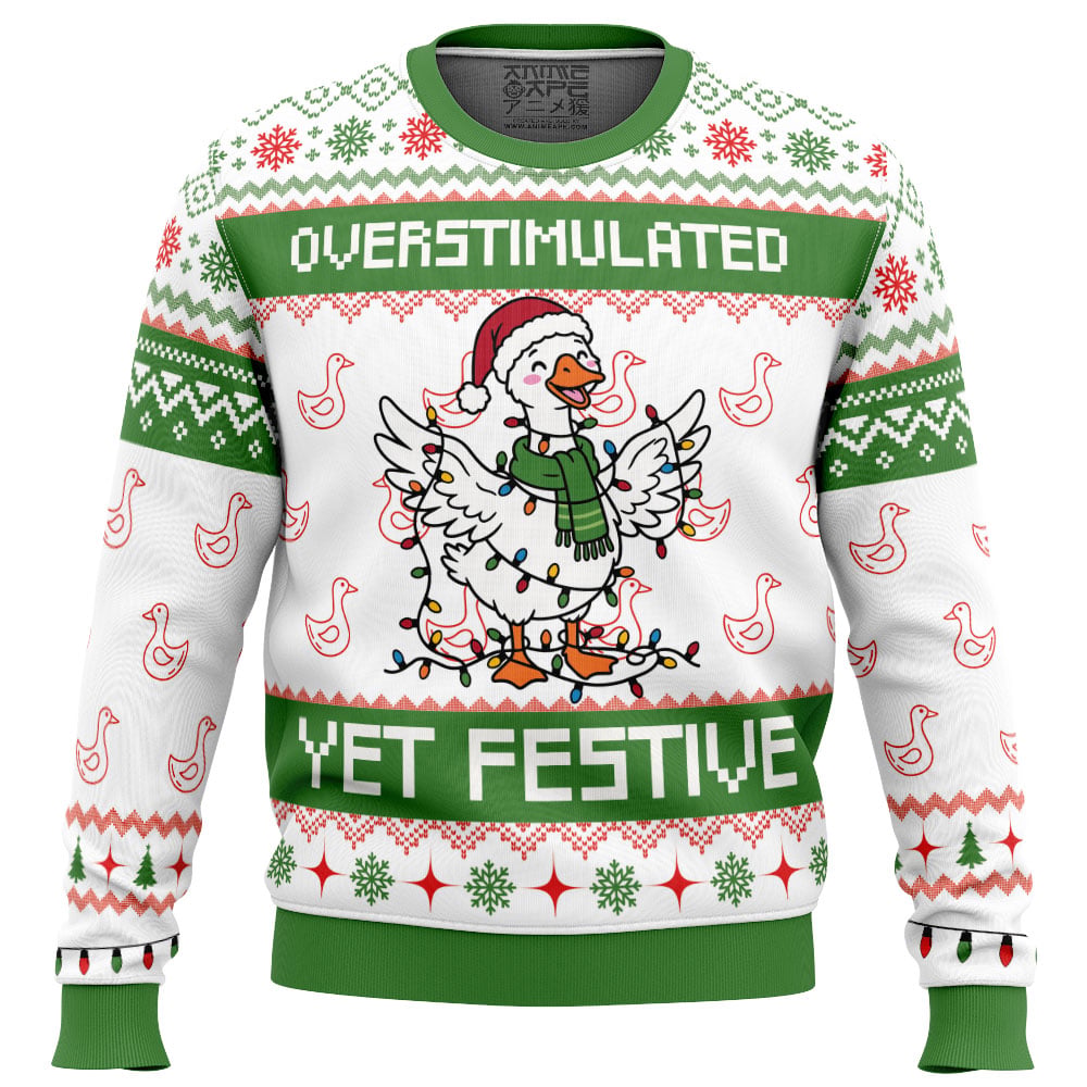 Overstimulated Yet Festive Ugly Christmas Sweater