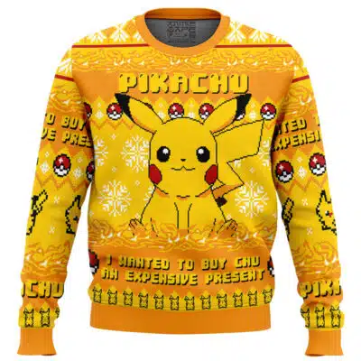 Pikachu I Wanted to Buy Chu An Expensive Present Pokemon Ugly Christmas Sweater