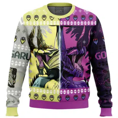 Shagaru and Gore Magala Monster Hunter Ugly Christmas Sweater